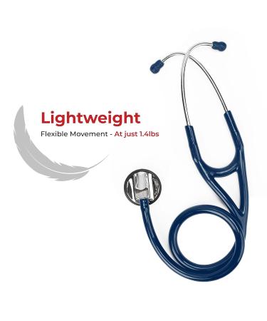 eSteth Cardiology Stethoscope - Ultra Sensitive Single Head - Extra Ear Tips & 30" Flexible Tubing - Navy Blue | Professional Medical Equipment - Buy Online on GoSupps.com