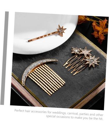 HAPINARY 1 Set Star Moon Hairpin Hair Side Comb Clip Bridal Hair Comb Wedding Hair Barrettes Hair Pin for Decor Hair Side Clip Comb Metal Bridesmaids Headpiece Hair Side Combs Star Hairpins - Buy Online on GoSupps.com