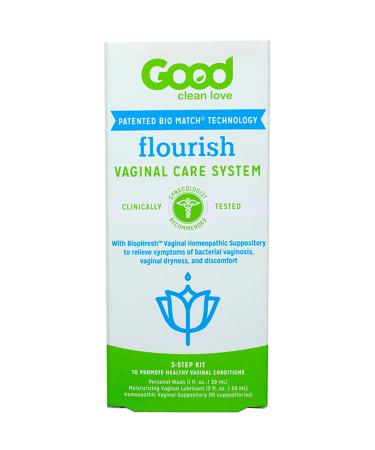 Good Clean Love Flourish Vaginal Care System 30-Day Regimen Relieves Itching & Irritation Includes Personal Wash (1 Oz) Moisturizing Vaginal Gel (2 Oz) & Suppositories (10 Capsules)
