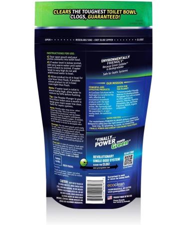 Green Gobbler Powder Plunger Toilet Bowl Clog Remover - 2 Pack 16.5 oz - Buy Online on GoSupps.com