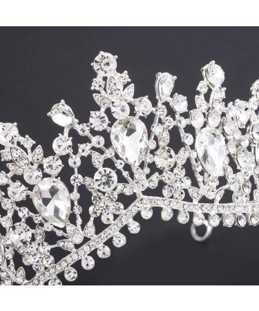 Tgirls Baroque Bridal Wedding Crown Princess Tiara Rhinestone Headband - Silver - Buy Online on GoSupps.com