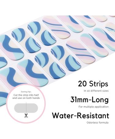 NAILOG Semi Cured Gel Nail Strips Extra Long Nail Polish Strips (20 Pieces) Long Lasting Semi Cured Nail Stickers with Soft Glossy Gel Finish Swing - Buy Online on GoSupps.com