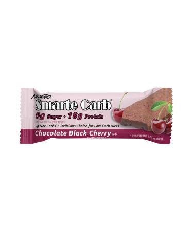 NuGo Smarte Carb Chocolate Black Cherry, 18g Protein, 0g Sugar, 2g Net Carbs, 150 Calorie, 12 Count