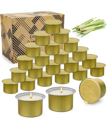 24 Pack Citronella Candles Outdoor, 240H Burning for Natural Soy Candle, Citronella Candle, Portable Camping Candles Set for Patio Garden Balcony BBQ, Gifts for Summer