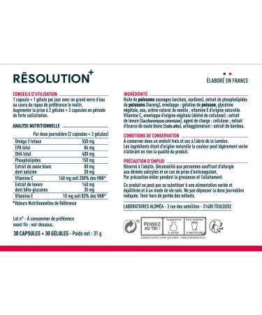 ALOM A LABORATORIES - Omega 3 + Vitamin C + Yeast - Immune Defenses - 10 Years of Research - Proven Effectiveness - Made in France - Cure 1 Month - Buy Online on GoSupps.com