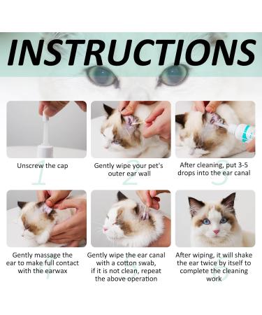 AIKUWWOIRQIA Dog Ear Cleaner 60ml - Antibacterial Drops for Infections, Yeast, and Irritation in Dogs and Cats - Buy Online on GoSupps.com