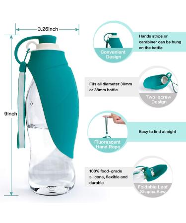 Yicostar 20oz Dog Water Bottle with Waste Bag | Portable Pet Water Dispenser for Walking, Hiking & Outdoor Activities - Blue - Buy Online on GoSupps.com