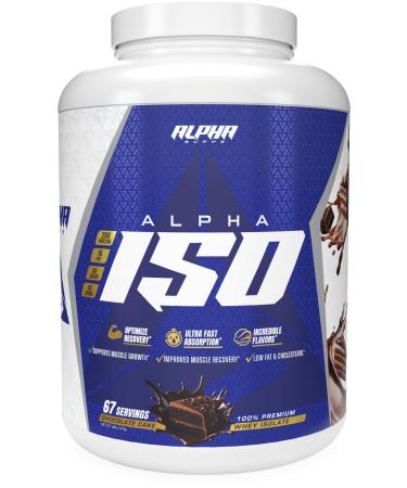 Alpha Supps ISO Low Carb 100% Whey Protein Isolate Powder 25 Grams Per Serving Helps Support Muscle Growth Low Sugar and Gluten Free (5 Pound (Pack of 1) Chocolate Cake)