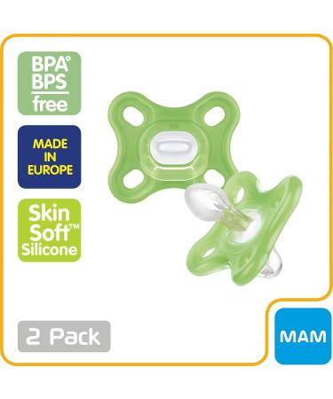 MAM 'Comfort' Design Collection Pacifier for Breastfed Babies (Pack of 2 Pacifiers) MAM Soother with Soft Silicone Nipple Unisex Baby Essentials 0-4 months (Colors may vary) - Buy Online on GoSupps.com