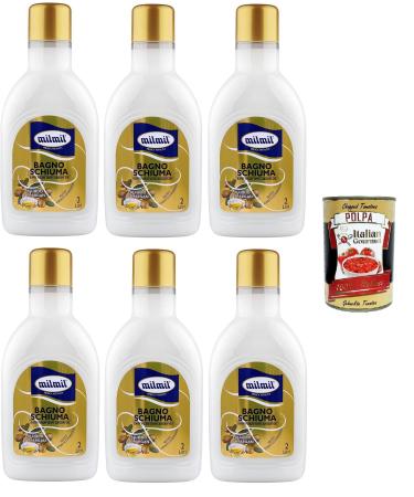Italian Gourmet E.R. Milmil Argan Oil Bath Foam Practical and Practical Size Dermatologically Tested - 6 x 2000 ml + Italian Gourmet Polpa 400 g