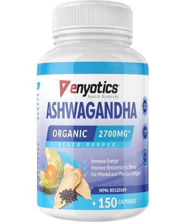 Ashwagandha with Black Pepper - Improve Resistance to stress Stress & Increase Energy. For Mental & Physical Fatigue. Potent 2700mg (per serving) of Pure Ashwagandha Root. 150 Capsules.