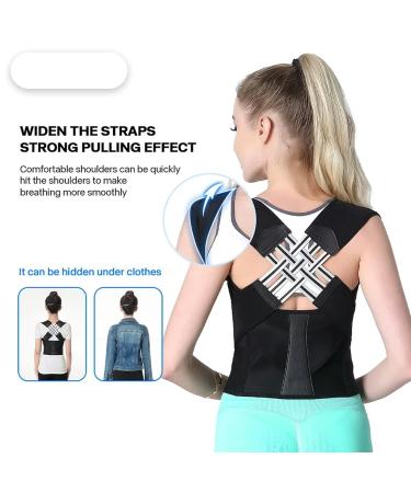JXZXC Adjustable Back Posture Corrector Belt Women Men Prevent Slouching Relieve Pain Posture Corrector Black XXL - Buy Online on GoSupps.com