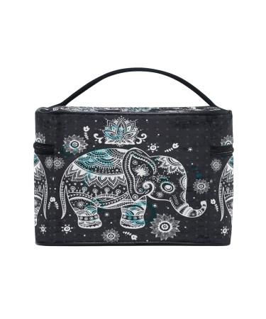 Elephant India Art Cosmetic Bag Organizer - Zipper Makeup & Toiletry Bag for Women & Girls - Buy Online on GoSupps.com