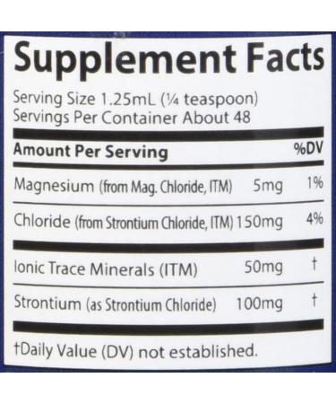 Liquid Ionic Strontium Supplement for Healthy Bone Density | Non-GMO Vegan Certified | 2oz - 100mg/serving - Buy Online on GoSupps.com