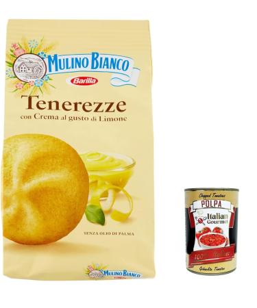 Italian Gourmet E.R. Mulino Bianco Tenerezze al Citron Lime Pack of 12 shortbread biscuits with lemon cream Intense breakfast 200 g