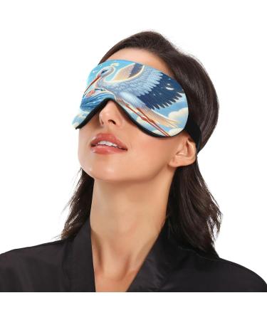 Light Blocking Sleep Mask | Flying Stork Newborn Baby Eye Mask - Adjustable Soft Blindfold for Men & Women | Ideal for Travel Work and Naps - Buy Online on GoSupps.com