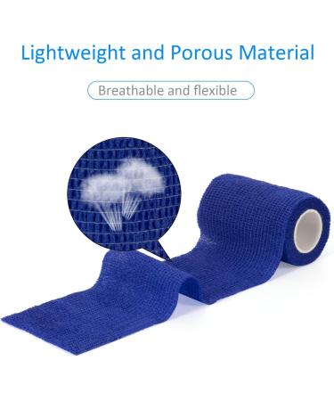 Lab On Adhesive 7.5cm x 4.5m - 6 Rolls Self-Adhering Cohesive Bandage for Dogs & Sports - Blue Veterinary Wrap for First Aid on Wrist & Feet - Buy Online on GoSupps.com