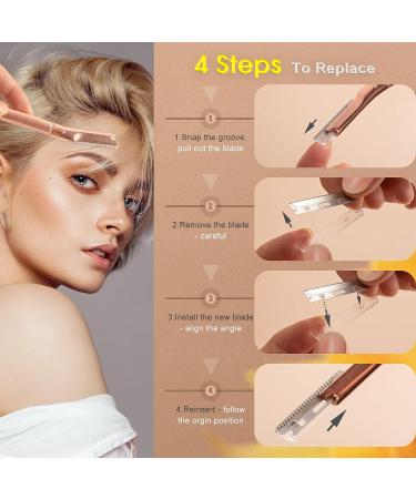 GORNORVA Eyebrow Razor for Women - 20PCS Blades, Stainless Steel, Facial Hair Removal - Buy Online on GoSupps.com
