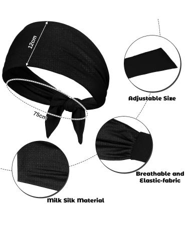 Adjustable Knotted Headbands Set for Women - Non-Slip Elastic Hairbands in Black, White, Wine Red, Navy Blue - Head Wrap for Girls - Buy Online on GoSupps.com