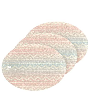 3-Pack Cleaning Kitchen Sponges Oval Bohemia Stripe Kitchen Cellulose Dishwashing Wood Pulp Cotton