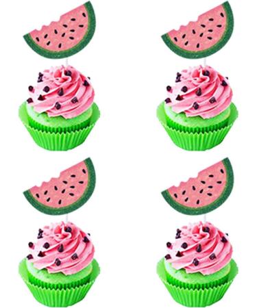 CZolden Watermelon Cake Toppers Kits One in a Melon Cupcake Topper Baby Shower 1st Birthday Supplies Watermelon Birthday Party Supplies - Buy Online on GoSupps.com