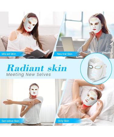 Infrared Red Light Therapy Mask - 7 Color LED Beauty Mask for Anti-Aging & Skincare | Silicone LED Facial Masks for Red & Blue Light Therapy - Buy Online on GoSupps.com