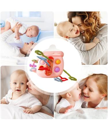 Buy Sensory Tensile Cutting Toys - Bottle-Shaped Dental Aid for Babies & Kids | Silicone Teething Toys in Sweet Pink - Buy Online on GoSupps.com