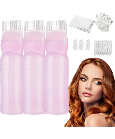 Oil Scalp Applicator - 160ml Lightweight Oil Bottle | Lightweight Oil Bottle Oil Applicator for Hair Dye Scalp Massage Comb for Hair Dyeing Pink - Buy Online on GoSupps.com