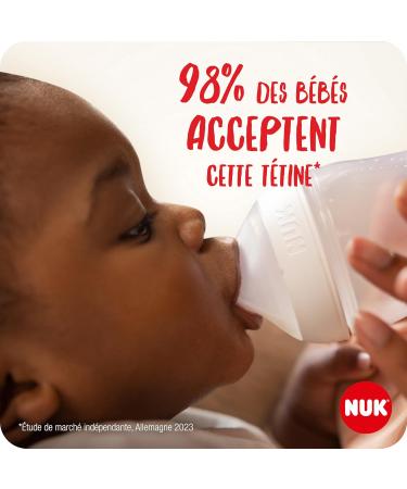 Nuk Perfect Match Baby Bottle Set 3+ Months Fits Baby Palate Temperature Control Anti-Colic Vent 150 ml and 260 ml BPA - Buy Online on GoSupps.com