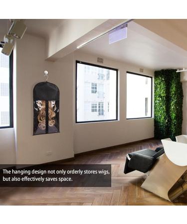 Hair Extension Wig Storage Bag Long Wig Storage Bag with Wooden Hanger Dustproof Bag for Hair Extensions Portable Dustproof Hair Extensions Carrier Holder Black - Buy Online on GoSupps.com