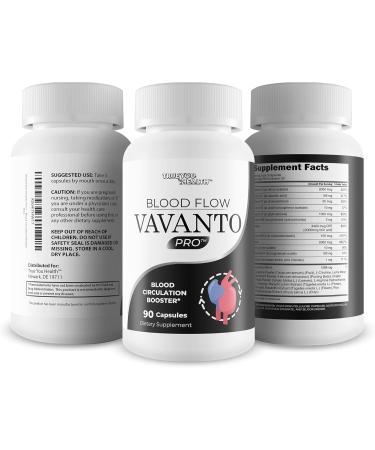 Blood Flow Vavanto Pro - Our Best Blood Circulation Booster - Mens Blood Flow Care - Our Best Blood Flow Support - Blood Flow Capsules - Blood Flow Pills - Max Blood Flow Vavanto Growth Circulation - Buy Online on GoSupps.com