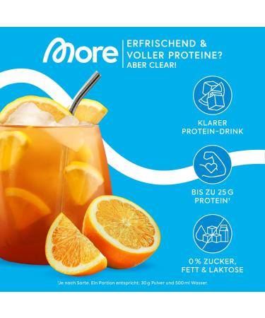 More Clear Protein - Lemon Iced Tea | 2 x 600g Whey Isolate Drink | Tested Quality Made in Germany - Buy Online on GoSupps.com