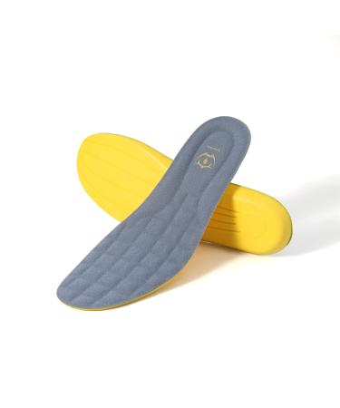 Memory Foam Shoes Insert Thick Insoles for Men with Arch Support - Premium Cushioning Orthopedic Comfort Shoe Insoles for Heel Pain & Plantar Fasciitis Running Working Men & Women (Grey 9.5)