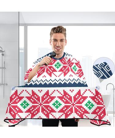 Bolaz Waterproof Barber Cape - Geometric Red Flower & Cheetah Pattern Hair Cutting Bib for Men & Unisex - Buy Online on GoSupps.com