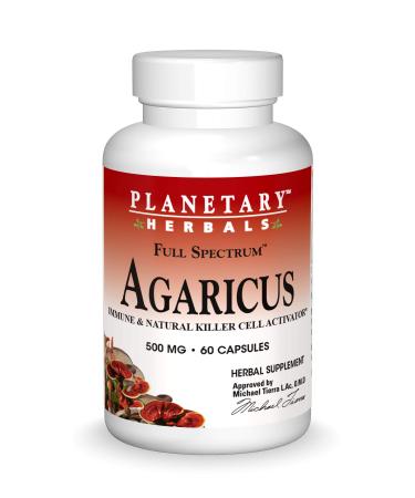 Planetary Herbals Agaricus Extract Full Spectrum Capsules 500 mg 60 Count
