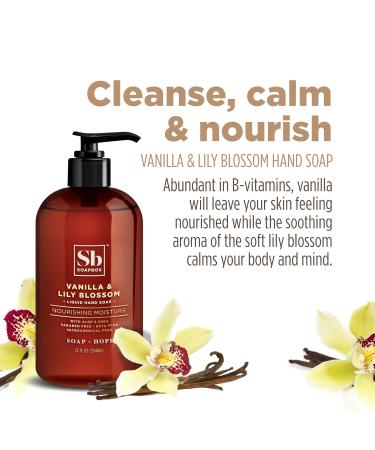 Soapbox Vanilla & Lily Blossom Liquid Hand Soap - Vegan Cruelty Free Cleanser for Bathroom and Kitchen - 12oz Pump Bottles (Pack of 3) - Buy Online on GoSupps.com
