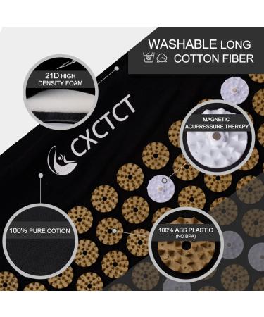 Extra Long Acupressure Massage Mat Set for Neck and Back Pain Relief - Gold - Buy Online on GoSupps.com