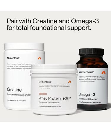 Momentous Essential Grass-Fed Whey Protein Powder - 20 g Whey Isolate Protein - NSF Certified for Sport - Gluten-Free - 12 Servings for Essential Everyday Use - Spiced Chai - Package May Vary - Buy Online on GoSupps.com