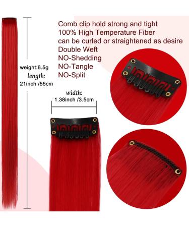 FYHTSD Red&Orange&Yellow Princess Hair Accessories Wig Pieces Clip in Colored Hair Extensions for Girls Halloween Party Highlight Multiple Colors Hairpieces for Women red orange yellow - Buy Online on GoSupps.com