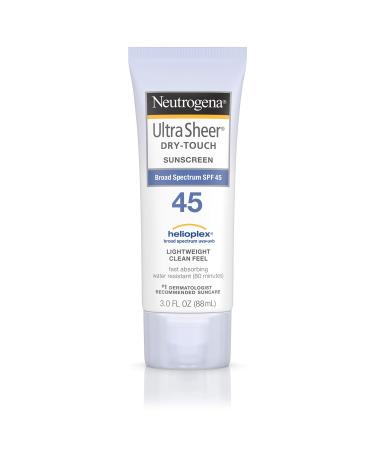 Neutrogena Ultra Sheer Dry-Touch Water Resistant and Non-Greasy Sunscreen Lotion with Broad Spectrum SPF 45  3 fl. oz