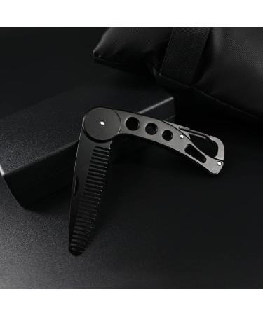 YancLife Stainless Steel Folding Beard Comb for Men - Anti-static Pocket Comb for Grooming Beards, Mustaches & Hair Styling | 9.5 * 3 * 1.5cm - Buy Online on GoSupps.com