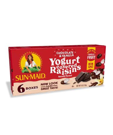 Sun-Maid Dark Chocolate & Vanilla Yogurt Coated Raisins - 1 Ounce Boxes (Pack of 6) - Buy Online on GoSupps.com