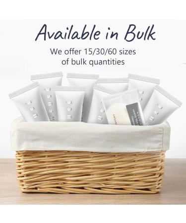 Infuse Pure 75 Piece 15 Set Travel size shampoo and conditioner sets Hotel Collection Bulk Toiletries of 1oz Shampoo & Conditioner Body Wash Lotion & 1.25oz Bar Soap White Tea Coconut - Buy Online on GoSupps.com