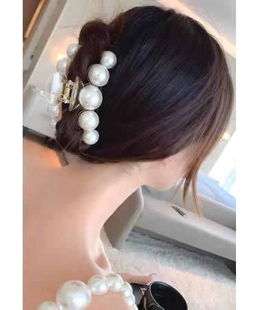 Korean Pearl Hair Claw Clips Set - 3-Piece Multicolor Gift Pack for Women - Buy Online on GoSupps.com