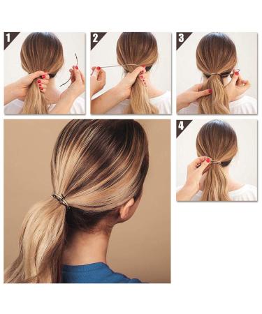 YBB 36 Pcs Ponytail Hooks Hair Clips Elastic Hair Ties Holders for Women Hair Styling - Black Brown Gold - Buy Online on GoSupps.com