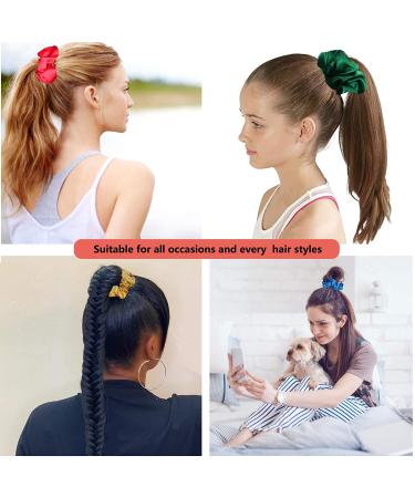 60 Pack Satin Silk Hair Scrunchies for Women & Teens - Silky Curly Hair Accessories - Girls Birthday & Christmas Gift - Premium Quality - Buy Online on GoSupps.com