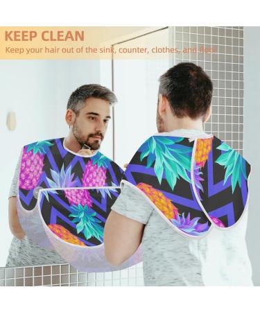 Colorful Pineapple Beard Bib Apron - Non-Stick Waterproof Hair Catcher for Men | Perfect Grooming Gift - Buy Online on GoSupps.com