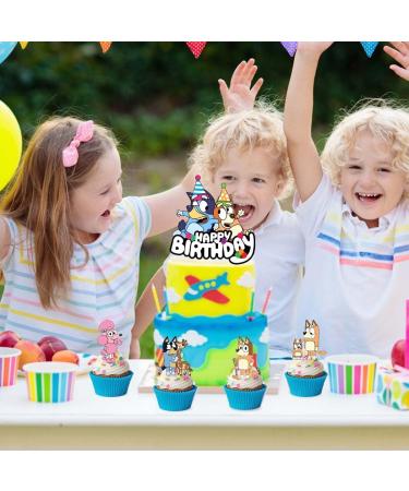 13PCS Blue Dog Cake Cupcake Topper Decorations Cartoon Dog Happy Birthday Party Supplies Kids's Birthday Cake Party Decorations Supplies for Boys Girls' Theme Parties - Buy Online on GoSupps.com