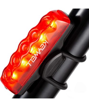 KEYWELL USB Rechargeable Bike Tail Light-Super Bright LED Bicycle Rear Light with Powerful Red Back Light for Cycling Safety Flashlight - Water Resistant