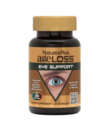 NaturesPlus AgeLoss Eye Support - 60 Capsules - with Lutein Astaxanthin & Zeaxanthin - Vegetarian Gluten Free - 30 Servings